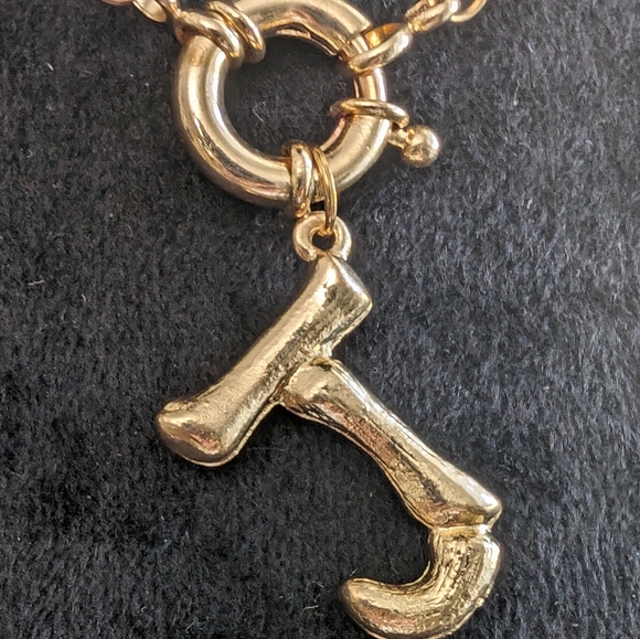 Fresh Water Pearl Monogram Gold Tone Necklace - Picture 3 of 8